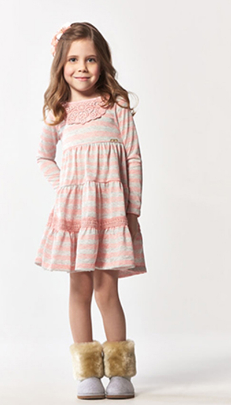 Vestido Mescla e Rosa Momi