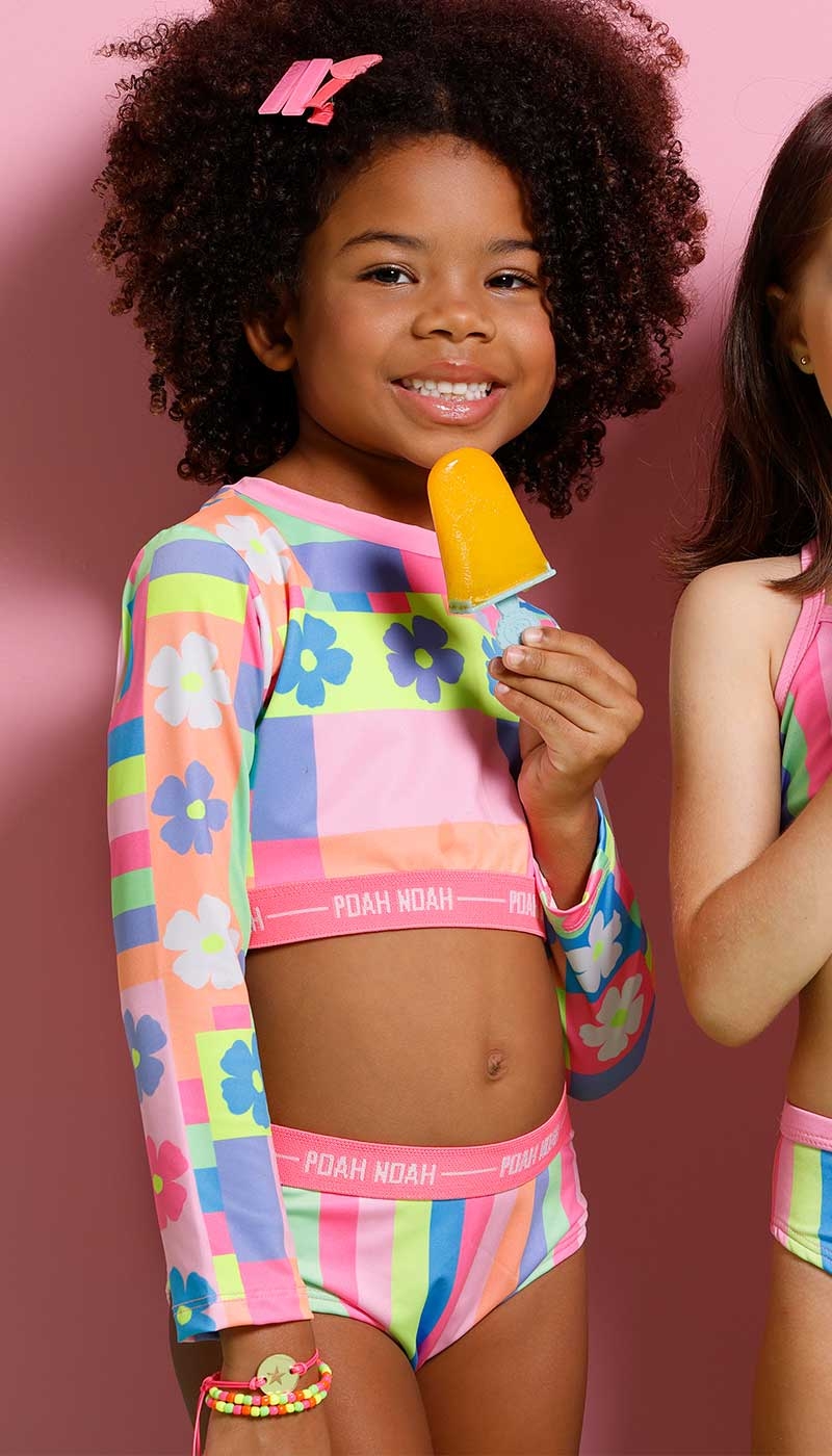 Biquni Cropped Infantil Com Proteo Solar Poah Noah